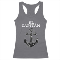 El Capitan Boating Captain Racerback Tank Top Funny Boat Sailing Vintage Anchor