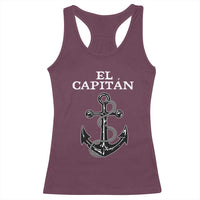 El Capitan Boating Captain Racerback Tank Top Funny Boat Sailing Vintage Anchor