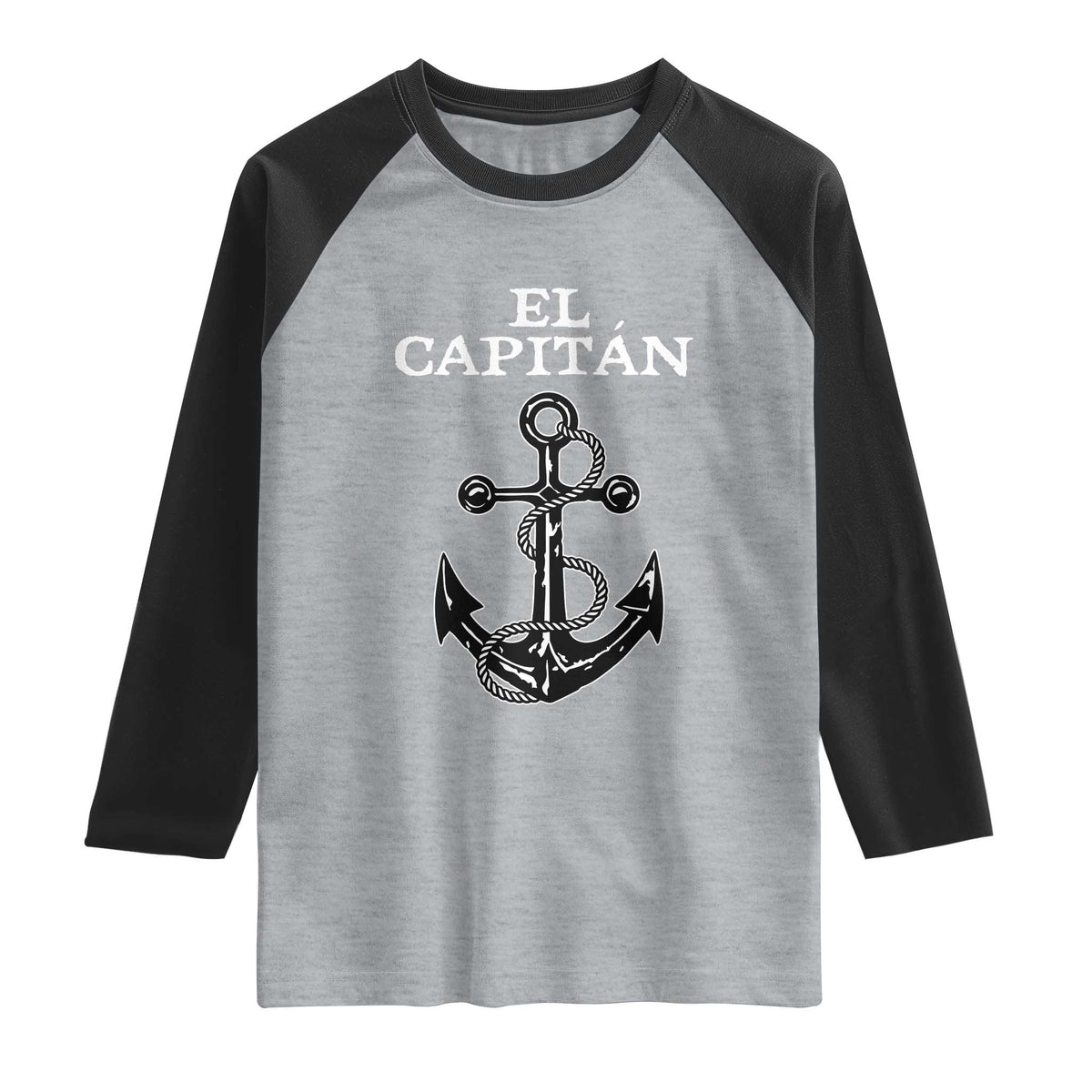 El Capitan Boating Captain Raglan Shirt Funny Boat Sailing Vintage Anchor