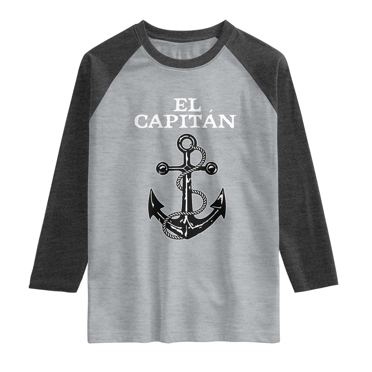 El Capitan Boating Captain Raglan Shirt Funny Boat Sailing Vintage Anchor