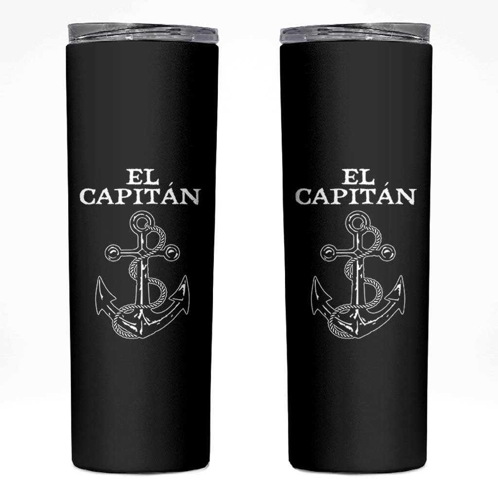 El Capitan Boating Captain Skinny Tumbler Funny Boat Sailing Vintage Anchor