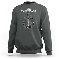 El Capitan Boating Captain Sweatshirt Funny Boat Sailing Vintage Anchor
