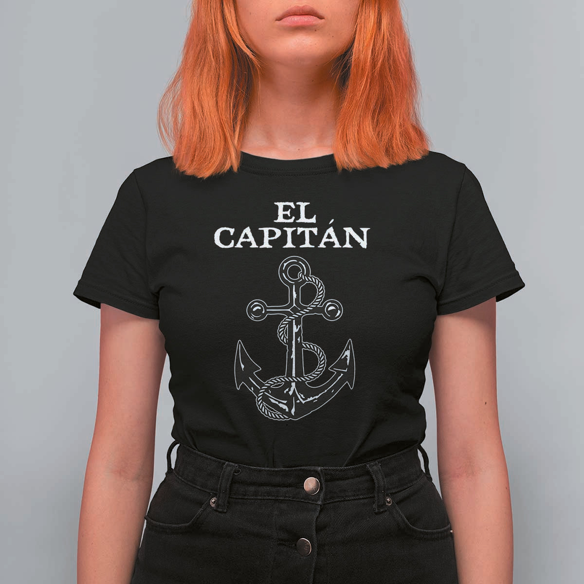 El Capitan Boating Captain T Shirt For Women Funny Boat Sailing Vintage Anchor