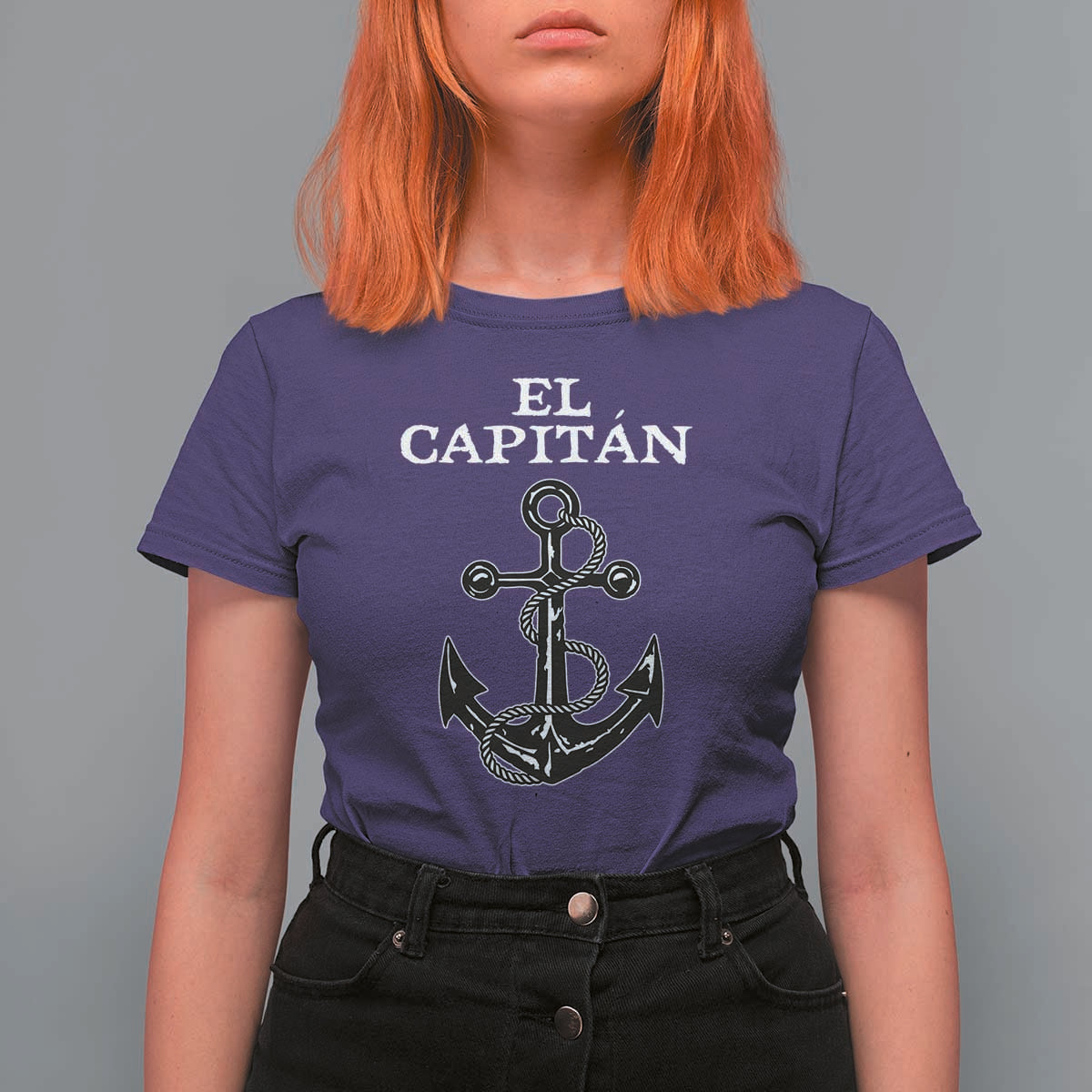 El Capitan Boating Captain T Shirt For Women Funny Boat Sailing Vintage Anchor