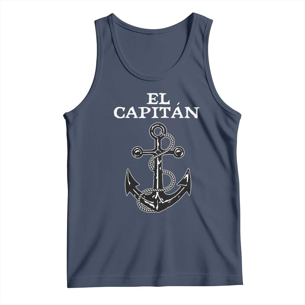 El Capitan Boating Captain Tank Top Funny Boat Sailing Vintage Anchor