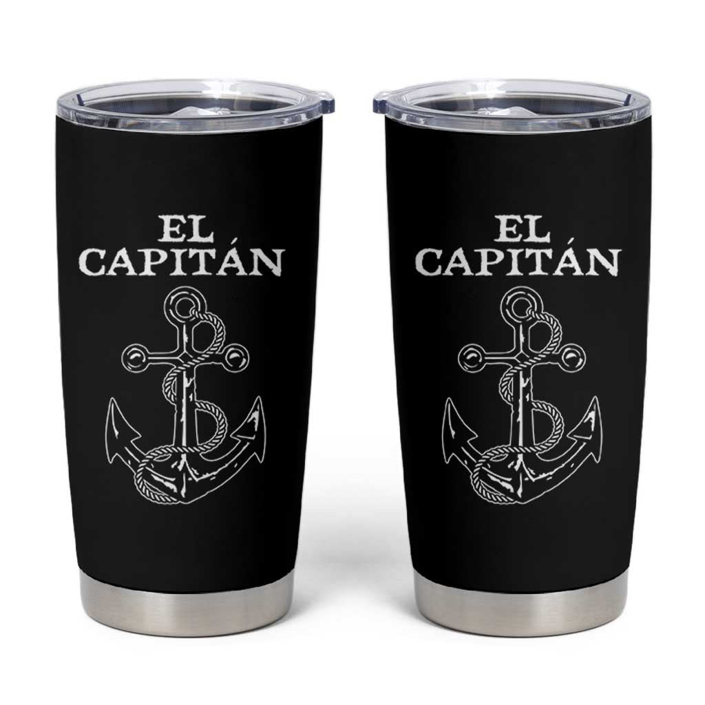 El Capitan Boating Captain Tumbler Cup Funny Boat Sailing Vintage Anchor