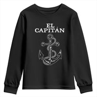 El Capitan Boating Captain Youth Sweatshirt Funny Boat Sailing Vintage Anchor