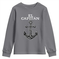 El Capitan Boating Captain Youth Sweatshirt Funny Boat Sailing Vintage Anchor