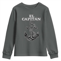 El Capitan Boating Captain Youth Sweatshirt Funny Boat Sailing Vintage Anchor