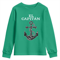 El Capitan Boating Captain Youth Sweatshirt Funny Boat Sailing Vintage Anchor