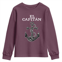 El Capitan Boating Captain Youth Sweatshirt Funny Boat Sailing Vintage Anchor