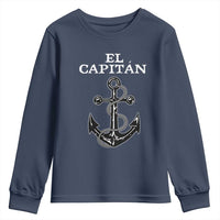 El Capitan Boating Captain Youth Sweatshirt Funny Boat Sailing Vintage Anchor