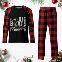 I Like Big Boats And I Cannot Lie Plaid Pajama Set Funny Boating Cruise Ship
