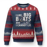 I Like Big Boats And I Cannot Lie Ugly Christmas Sweater Funny Boating Cruise Ship