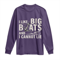 I Like Big Boats And I Cannot Lie Long Sleeve Shirt Funny Boating Cruise Ship