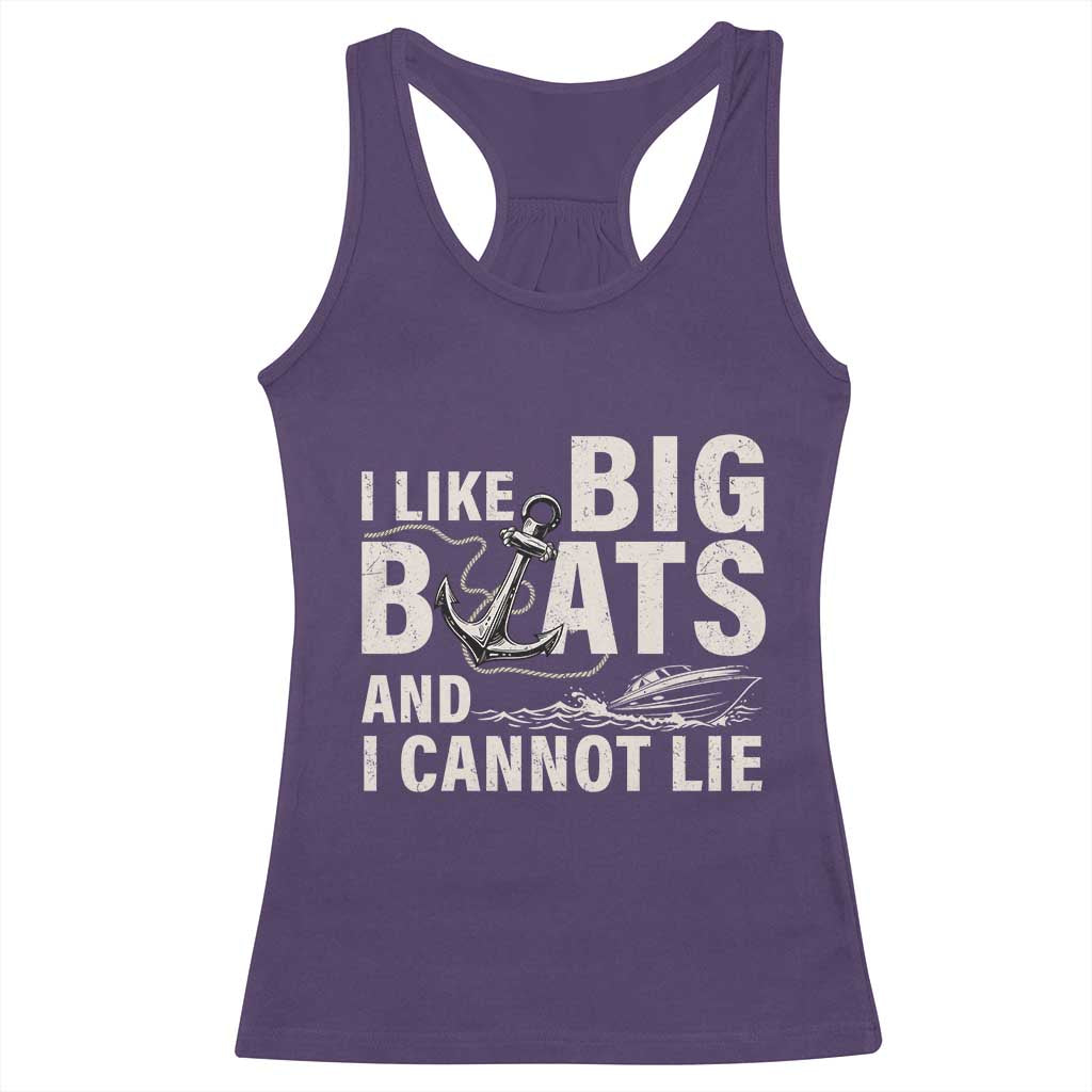 I Like Big Boats And I Cannot Lie Racerback Tank Top Funny Boating Cruise Ship