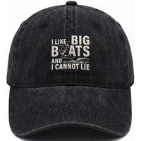 I Like Big Boats And I Cannot Lie Washed Cotton Baseball Cap Funny Boating Cruise Ship