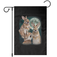 Funny Three Bunny Moon Humorous Rabbit Meme Garden Flag