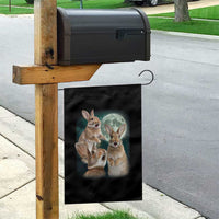 Funny Three Bunny Moon Humorous Rabbit Meme Garden Flag