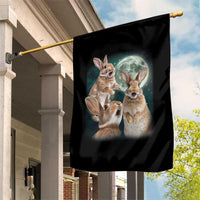 Funny Three Bunny Moon Humorous Rabbit Meme Garden Flag