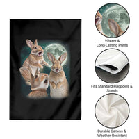 Funny Three Bunny Moon Humorous Rabbit Meme Garden Flag