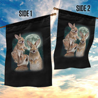 Funny Three Bunny Moon Humorous Rabbit Meme Garden Flag