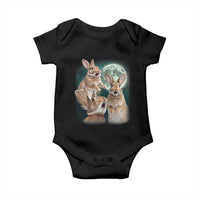 Funny Three Bunny Moon Humorous Rabbit Meme Baby Onesie