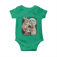 Funny Three Bunny Moon Humorous Rabbit Meme Baby Onesie