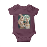Funny Three Bunny Moon Humorous Rabbit Meme Baby Onesie