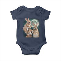 Funny Three Bunny Moon Humorous Rabbit Meme Baby Onesie