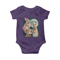 Funny Three Bunny Moon Humorous Rabbit Meme Baby Onesie