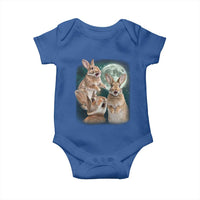 Funny Three Bunny Moon Humorous Rabbit Meme Baby Onesie