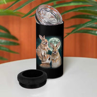 Funny Three Bunny Moon Humorous Rabbit Meme 4 in 1 Can Cooler Tumbler