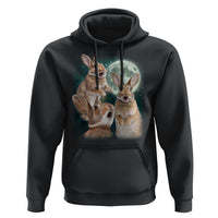 Funny Three Bunny Moon Humorous Rabbit Meme Hoodie