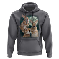 Funny Three Bunny Moon Humorous Rabbit Meme Hoodie