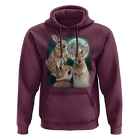 Funny Three Bunny Moon Humorous Rabbit Meme Hoodie