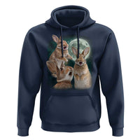 Funny Three Bunny Moon Humorous Rabbit Meme Hoodie