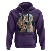 Funny Three Bunny Moon Humorous Rabbit Meme Hoodie