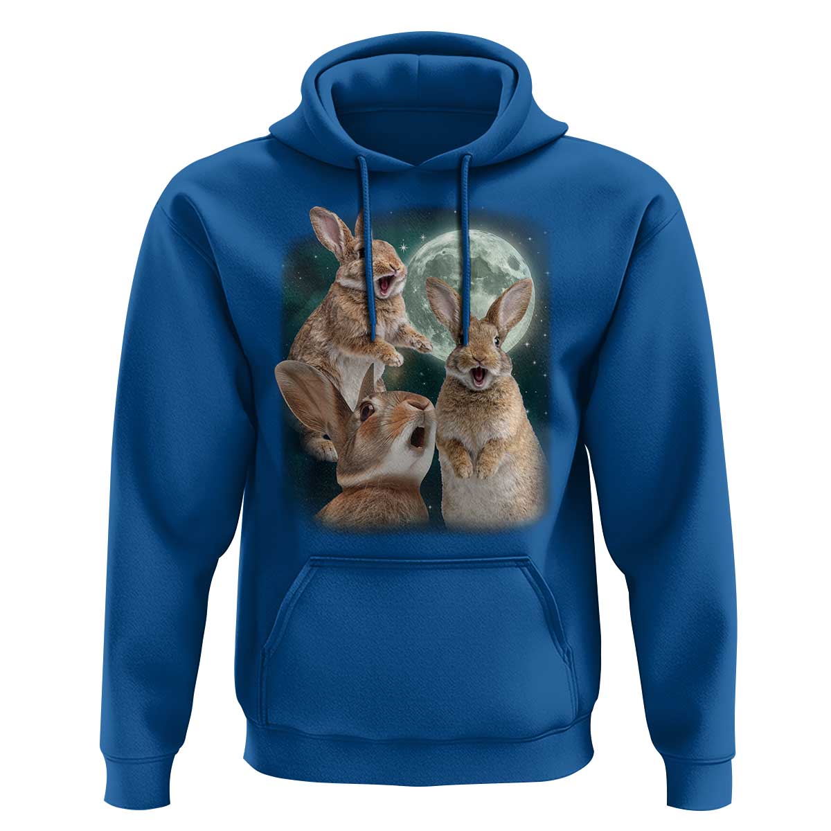 Funny Three Bunny Moon Humorous Rabbit Meme Hoodie