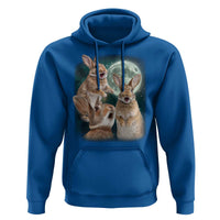 Funny Three Bunny Moon Humorous Rabbit Meme Hoodie