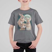 Funny Three Bunny Moon Humorous Rabbit Meme T Shirt For Kid
