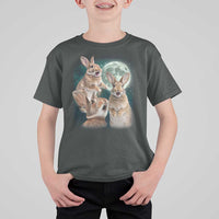 Funny Three Bunny Moon Humorous Rabbit Meme T Shirt For Kid