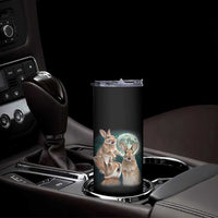 Funny Three Bunny Moon Humorous Rabbit Meme Skinny Tumbler