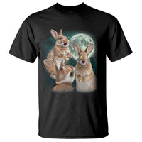 Funny Three Bunny Moon Humorous Rabbit Meme T Shirt