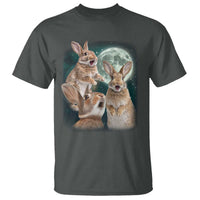 Funny Three Bunny Moon Humorous Rabbit Meme T Shirt