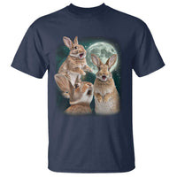 Funny Three Bunny Moon Humorous Rabbit Meme T Shirt