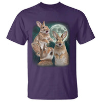 Funny Three Bunny Moon Humorous Rabbit Meme T Shirt