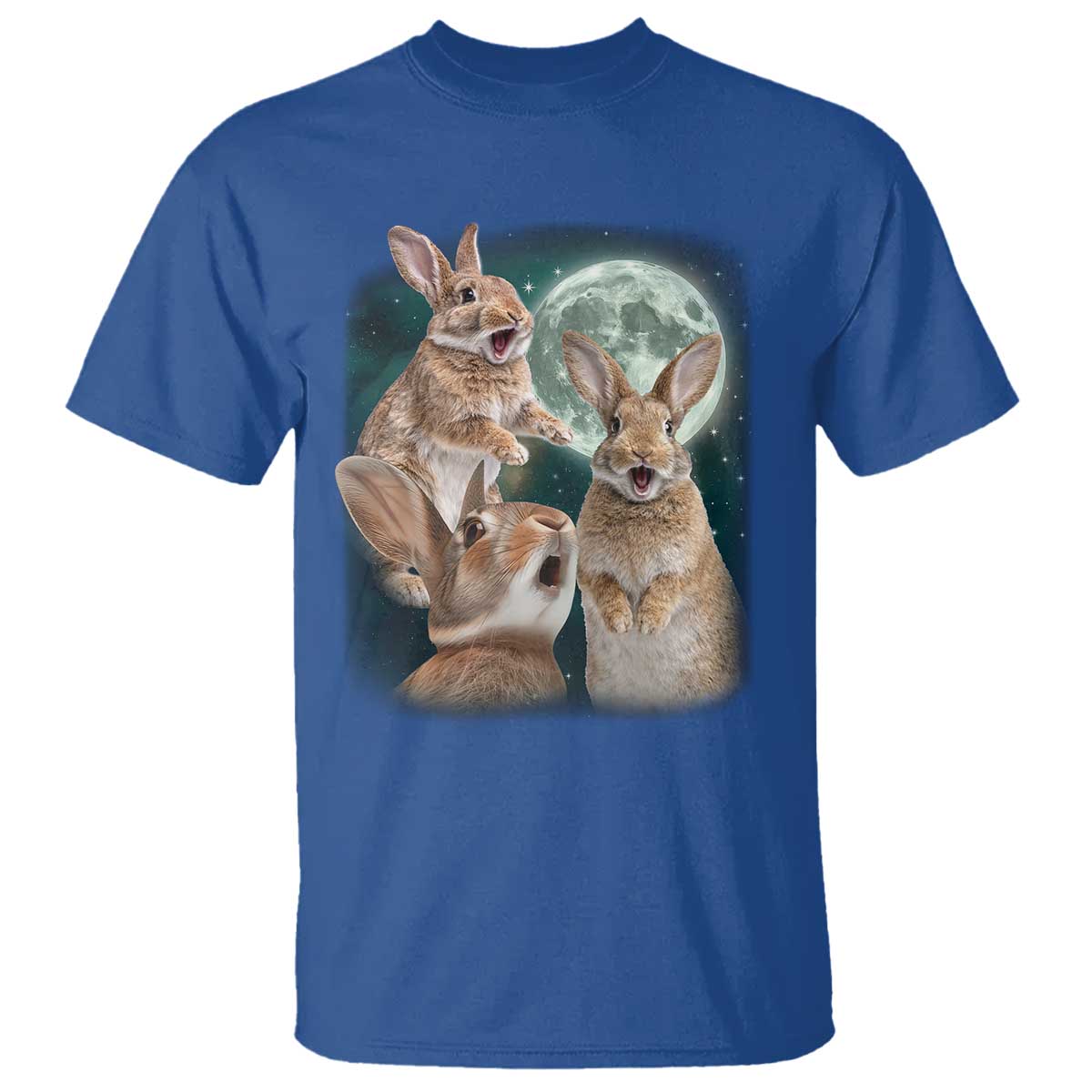 Funny Three Bunny Moon Humorous Rabbit Meme T Shirt