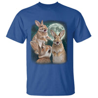 Funny Three Bunny Moon Humorous Rabbit Meme T Shirt