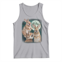 Funny Three Bunny Moon Humorous Rabbit Meme Tank Top